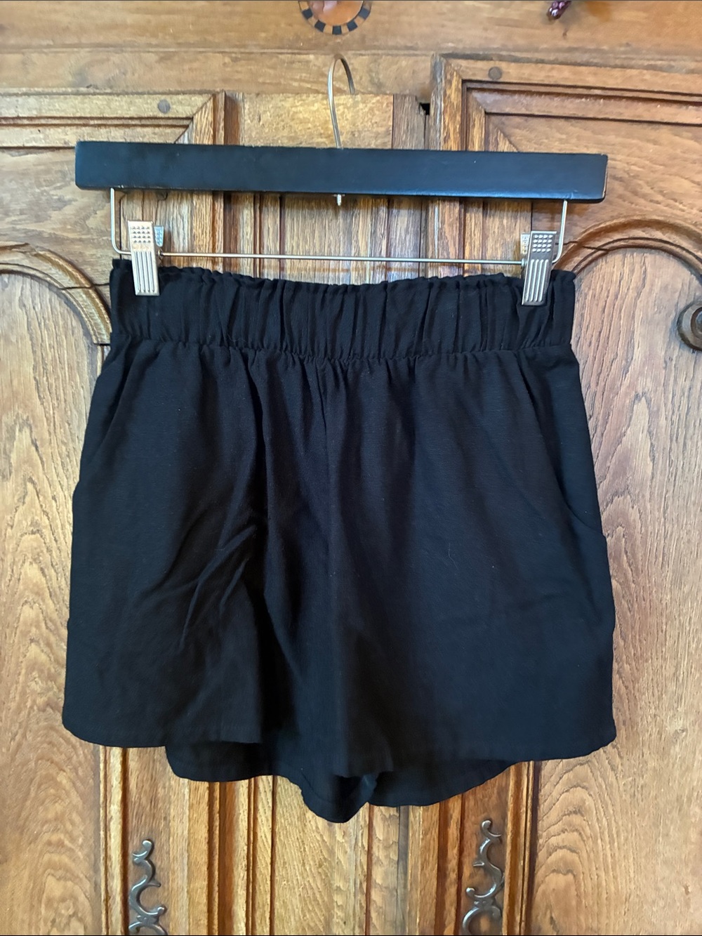 Tyche Black Shorts with Pockets